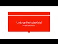 Unique Path Grid DP Question Leetcode 63 Unique Paths II GFG - Unique Paths in a Grid