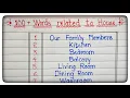 100 Words related to House Vocabulary Words for House