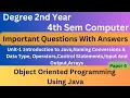 Degree 4th sem computer paper 4 imp questions with answers unit-1 Java For all AP Universities