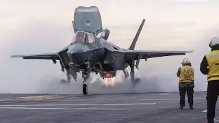 US F-35B Switches to Helicopter Mode During Super-Loud Ship Takeoff