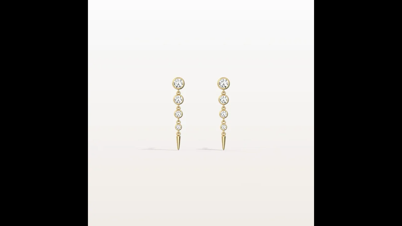 Graduated Bezel Set Lab-Grown Diamond Fringe Earrings in 14 Solid Gold/Platinum