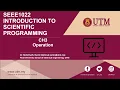 Introduction to Scientific Programming Chapter 3-Operations
