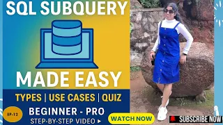 SQL Subqueries Full Tutorial 2Hr56Min Placement Types Business Use Cases Explained Quizzes