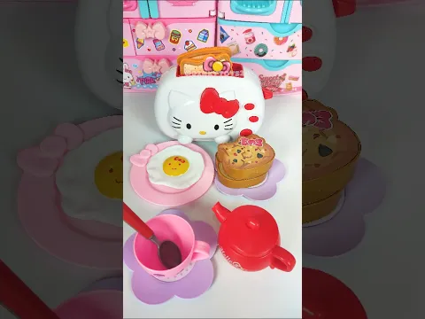 Hello Kitty Bread Toaster Tea Kitchen Cooking Set Toys, Satisfying With Unboxing ASMR Videos