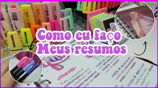 COMO EU FAÇO MEUS RESUMOS | dicas de organização