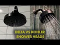 Comparison between the Kohler Kohler Purist vs Delta Faucet Nicoli 14 Shower Heads