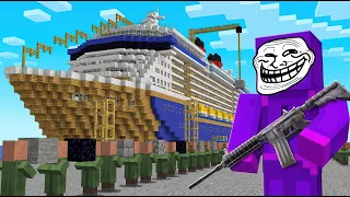 I Made Villagers Build a Giant Boat to Survive! (Minecraft Movie)