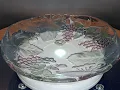 A247 Vintage Soga Japanese Glass Serving Plate Berries and Leaves Studio Nova