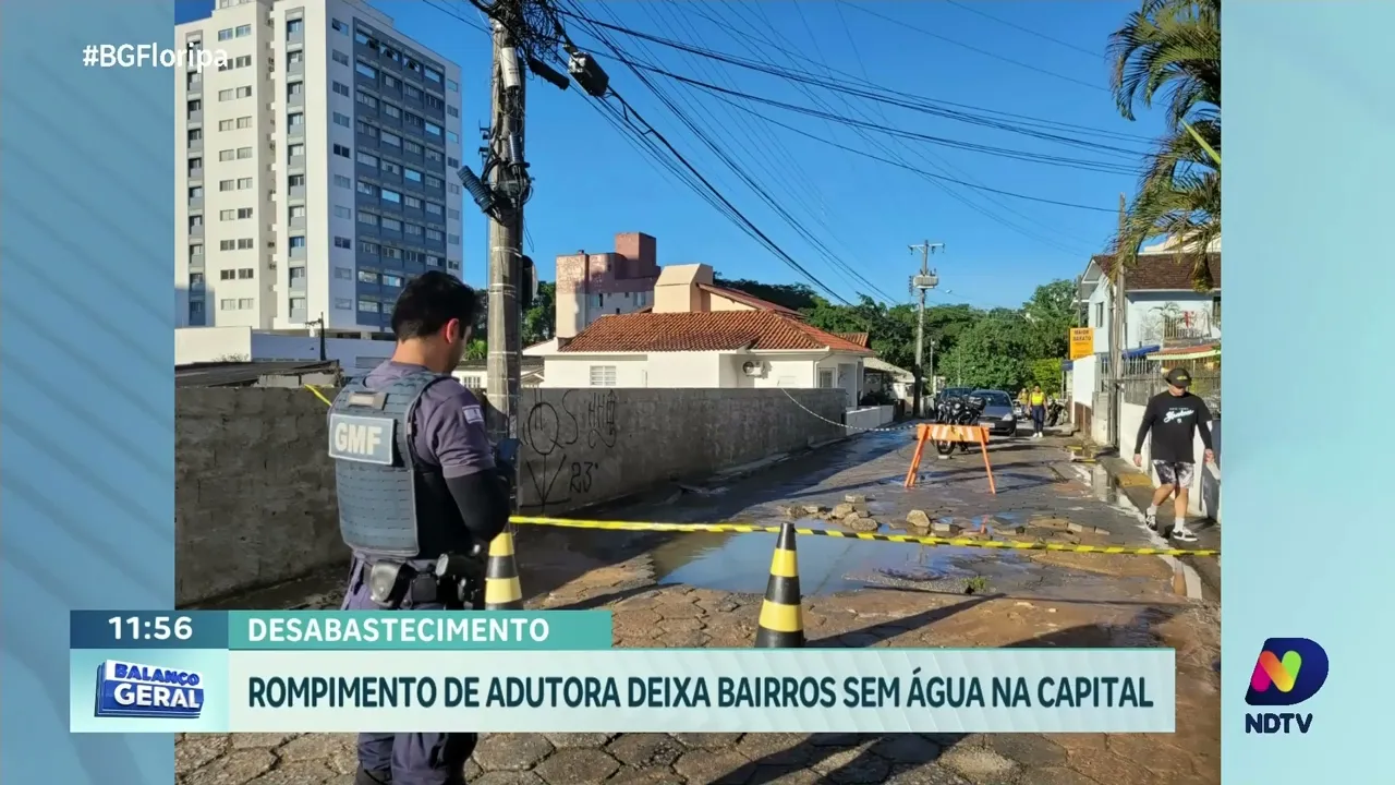 Alerta na Trindade: rompimento de adutora interdita rua e afeta abastecimento de água