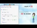 Cpp Even Or Odd Program 1080P English Cpp programming Coding Maxima coding animations