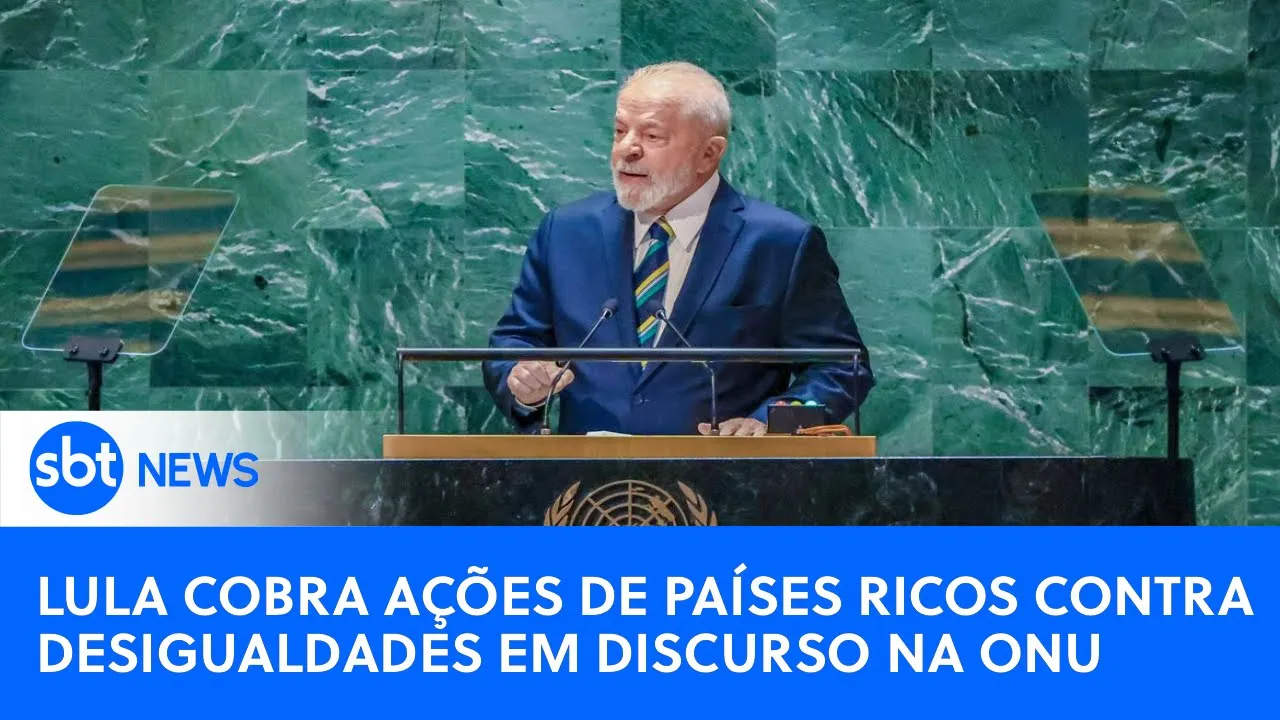 ????SBT News na TV: Na ONU, Lula cobra ações de países ricos contra desigualdades e mudanças climáticas