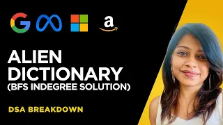 Alien Dictionary Leetcode 269 BFS Ingegree Solution Topological Sort
