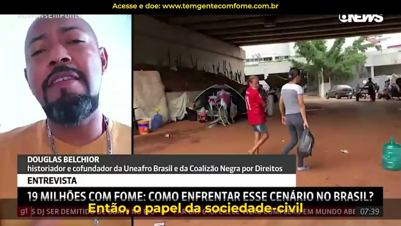 Douglas Belchior fala sobre a campanha #TemGenteComFome para a Globonews