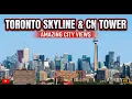 2 Hours of the Toronto Skyline CN Tower Downtown Ambient Screensaver 4K