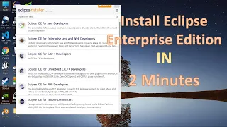 Install Eclipse IDE EE in 2 Minutes How to install Eclipse IDE on Windows 11