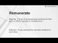 Remunerate Meaning