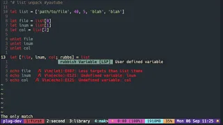 Vimscript Tutorial List unpacking a list