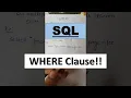 WHERE Clause in SQL