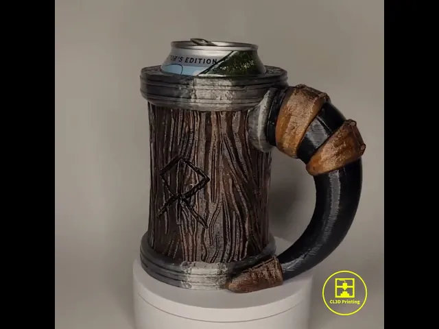 Viking Warrior Horn Tankard Beer Can Koozie video thumbnail