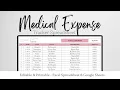Medical Expense Tracker Medical Expenses Tax Deduction Rebate FSA HSA Tracking Google Sheets