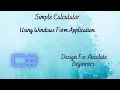 Simple Calculator Using C Windows form application