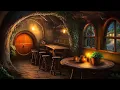 Stormy Night in Hobbiton - Cozy Hobbit Pub During Rainstorm Heavy Rain Thunder Sounds for Sleep