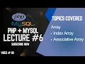 PHP Arrays Explained Indexed Associative Array Functions push pop count unset