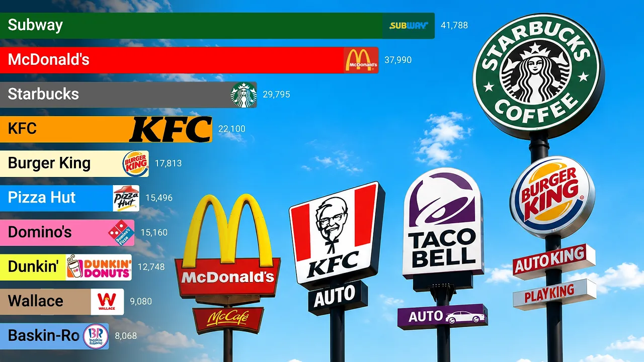 Biggest Fast Food Chains in the World (1950 - 2026)