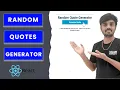 How to Create a Random Quote Generator App in React JS in Hindi 2022
