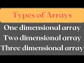 Types of Arrays array types Array ki types kitni hai simanstudies