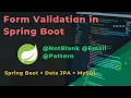 Spring Boot Form Validation Project Backend REST API Regex NotBlank Email and many more