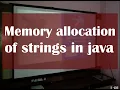 Memory Allocation of Strings in java