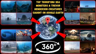 Video 360° - Top Terrifying Sea Monsters & Trevor Henderson Creatures Caught on Google Earth