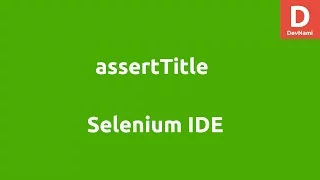 Selenium IDE assertTitle