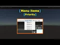 Menu Items - Priority Editor Scripting C Unity Game Engine