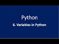 6 Variables in Python