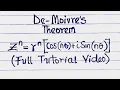 Complex Numbers 5 - De-Moivre s Theroem