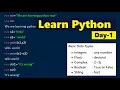 Learn Python Day01 with practicals Python programming with source code explained Highblix