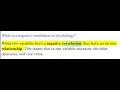 What is a negative correlation in psychology