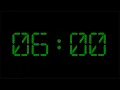 6 Minutes Digital Timer - Green on Black Background with Alarm