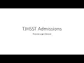 TJHSST Admissions - Practice Login