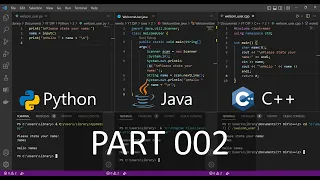 002 Python Java and C Running the Same Program Greeting User at the Same Time