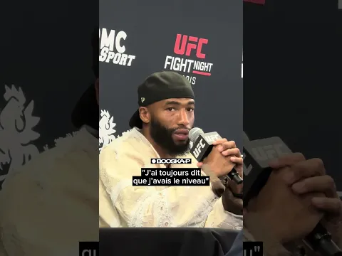 Salahdine Parnasse se confie aux journalistes après sa victoire contre Dan Hooker à l’UFC Paris.