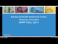 Behavioral Health Residential Facility BHRF Policy Overview
