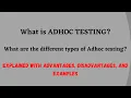 What is adhoc testing Different types of ADHOC testing explained