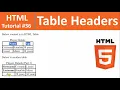 HTML Tutorial - Table Headers in HTML Horizontal and Vertical