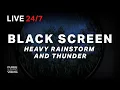 Lagu 🔴 Powerful Rain and Thunder Sounds for Sleeping | Black Screen Rainstorm - Sleep Sounds