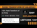 Rank Transform of an Array Leetcode 1331 Hindi Java code explanation