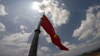 Al at the top of Lung Cu Flagtower, Vietnam