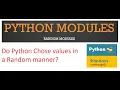 Python Modules RANDOM Modules TAMIL